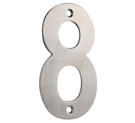 Satin Stainless Steel 102mm Numerals 0-9