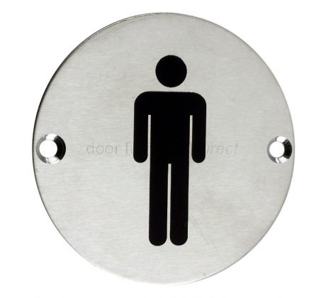 Stainless Steel Circular Male Symbol 76mm