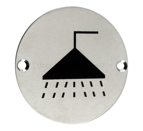 Stainless Steel Circular Shower Symbol 76mm