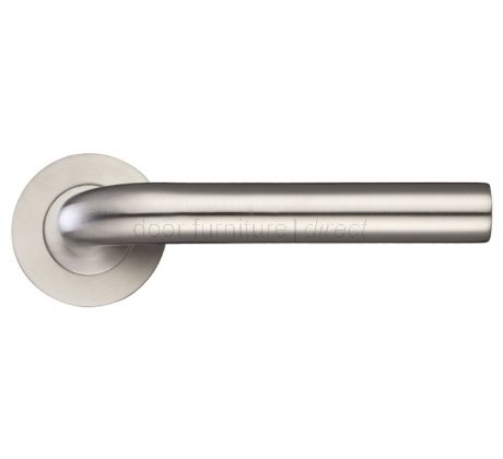 Satin Stainless Steel Radius Lever on Rose Set