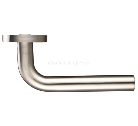 Satin Stainless Steel Radius Lever on Rose Set