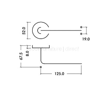 Satin Stainless Steel Radius Lever on Rose Set