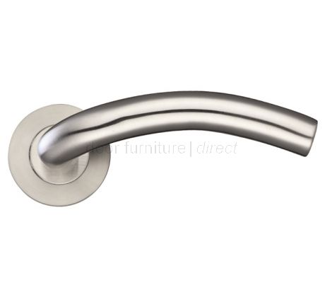 Satin Stainless Steel Arched Lever on Rose Set