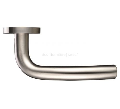 Satin Stainless Steel Arched Lever on Rose Set