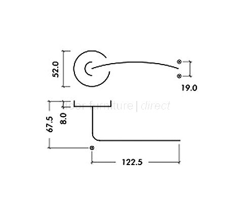 Satin Stainless Steel Arched Lever on Rose Set