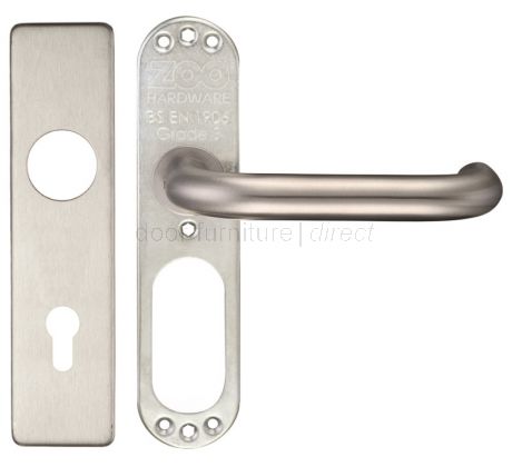 Satin Stainless Steel Lever 72mm EURO Centres Cover Plate 180x45mm