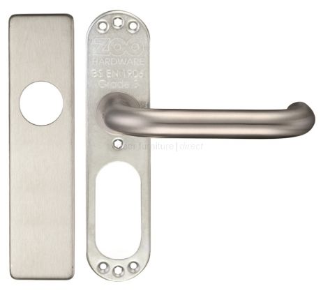 Satin Stainless Steel Lever with Latch Cover Plate 180x45mm