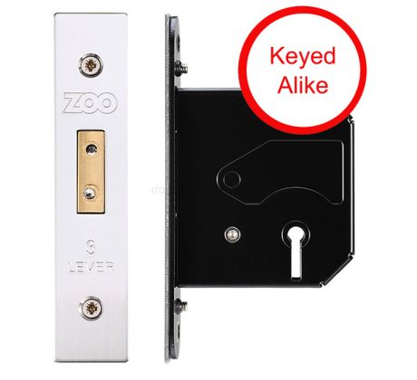 Keyed Alike 3 Lever UK Replacement Deadlock Stainless Steel