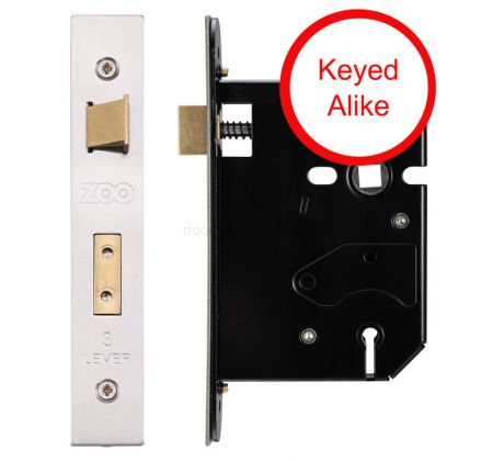 Keyed Alike 3 Lever UK Replacement Sashlock Stainless Steel