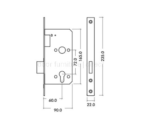 DIN Euro Profile Deadlock Case Stainless Steel