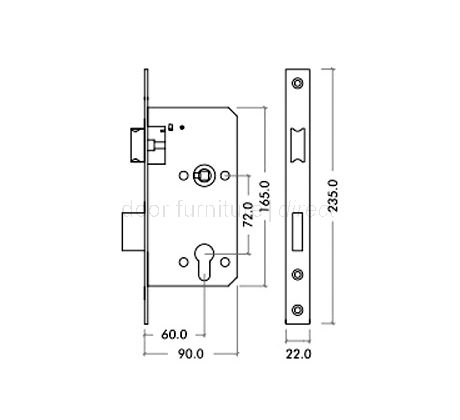 DIN Euro Profile Sashlock Case Stainless Steel