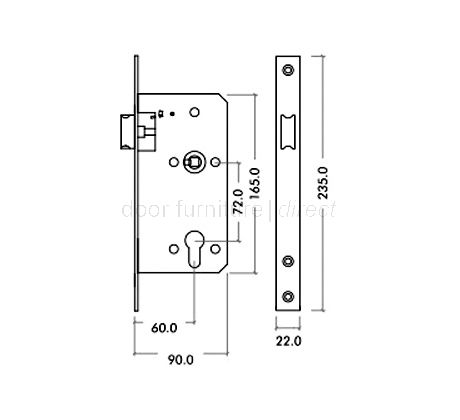 DIN Mortice Latch Stainless Steel