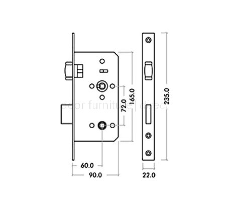 DIN Stainless Steel Lift to Lock Bathroom Lock