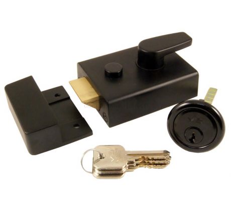 Zoo Black Standard Nightlatch and Cylinder