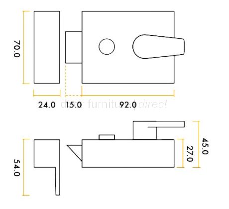 Zoo Black Standard Nightlatch and Cylinder