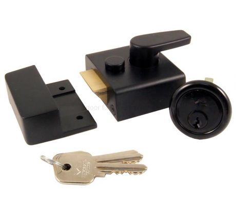 Zoo Black Narrow Nightlatch and Cylinder