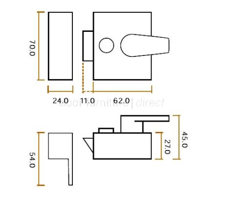 Zoo Black Narrow Nightlatch and Cylinder