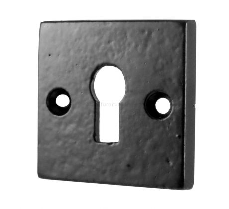 Black Iron Rustic Square Keyhole Escutcheon 54mm