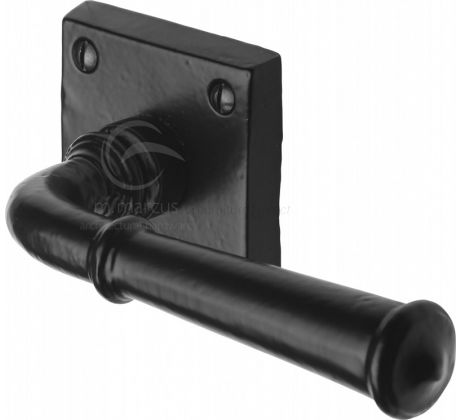 Black Iron Rustic Claverley Lever on Square Rose Door Handles