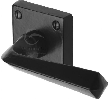 Black Iron Rustic Donnington Lever on Square Rose Door Handles