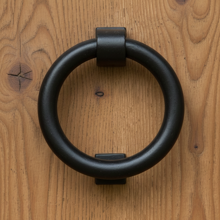 Black Iron Rustic Ring Door Knocker 107mm