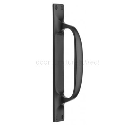 Black Iron Rustic Pull Handle on Plate 178x30mm