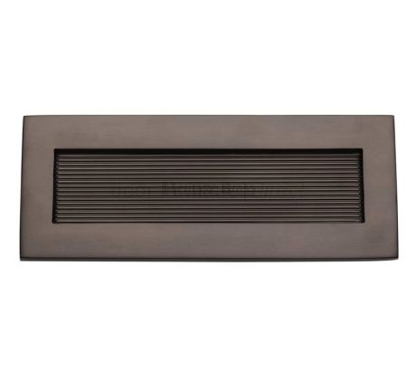 Heritage RR852 Matt Bronze Reeded Letter Plate 254x101mm