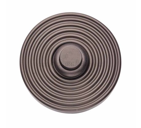 Heritage RR1186 Matt Bronze Reeded Bell Push 53mm