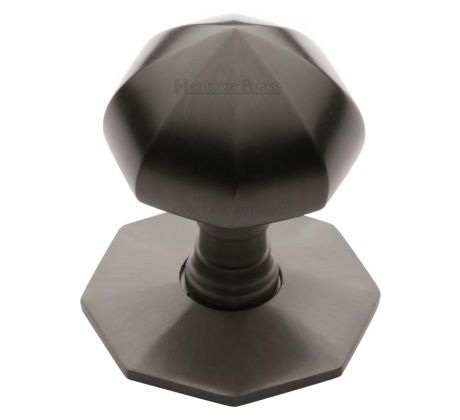 Matt Bronze Faceted Centre Door Knob 57mm