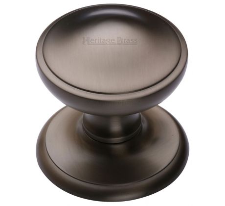 Matt Bronze Stepped Edge Centre Door Knob 77mm