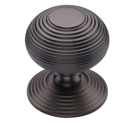 Heritage RR906 Matt Bronze 76mm Reeded Centre Door Knob