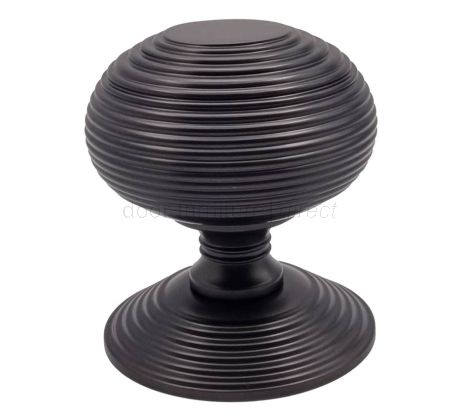 Heritage RR906 Matt Bronze 76mm Reeded Centre Door Knob