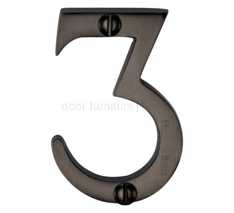 Matt Bronze Screw Fixed Front Door Numbers 0-9 51mm C1567