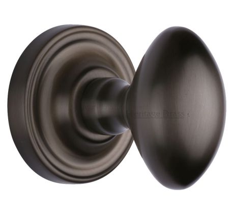 Matt Bronze Chelsea Oval Mortice Door Knobs 63mm