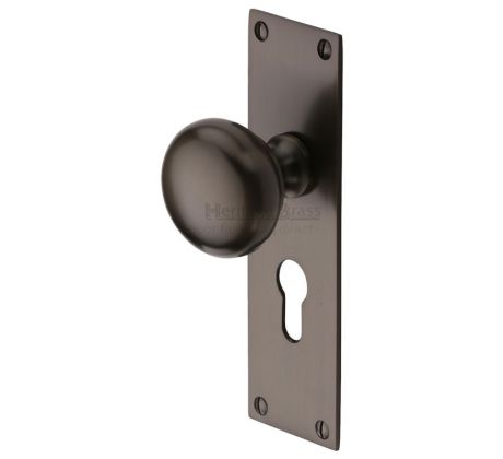 Matt Bronze Balmoral Knob on Euro Profile Plate