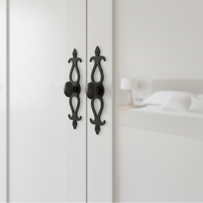 Matt Bronze Oval Cupboard Knob on Decorative Plate