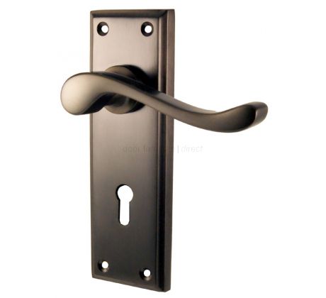 Edwardian Matt Bronze Lock Door Handles