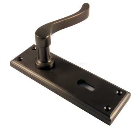 Edwardian Matt Bronze Lock Door Handles