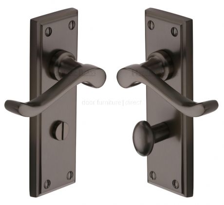 Edwardian Matt Bronze Bathroom Door Handles