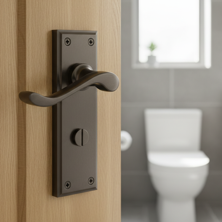 Edwardian Matt Bronze Bathroom Door Handles