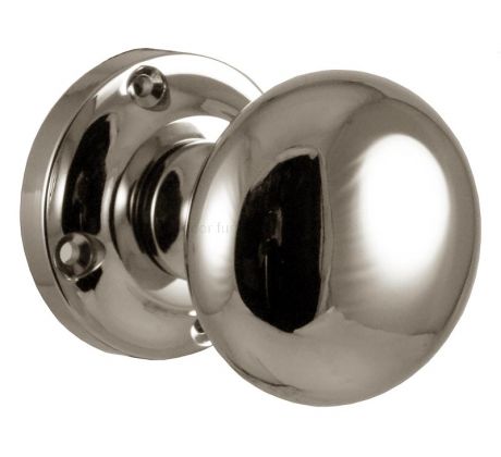 Polished Nickel Victoria Mushroom Mortice Door Knobs 57mm
