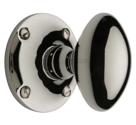 Polished Nickel Mayfair Oval Mortice Door Knobs 64mm