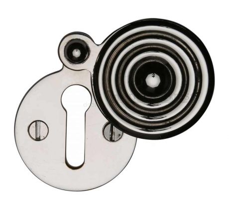 Polished Nickel Reeded Covered Escutcheon 33mm