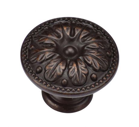 Matt Bronze Classical Floral Cabinet Knob