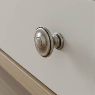 Distressed Pewter Round Domed Cabinet Knob