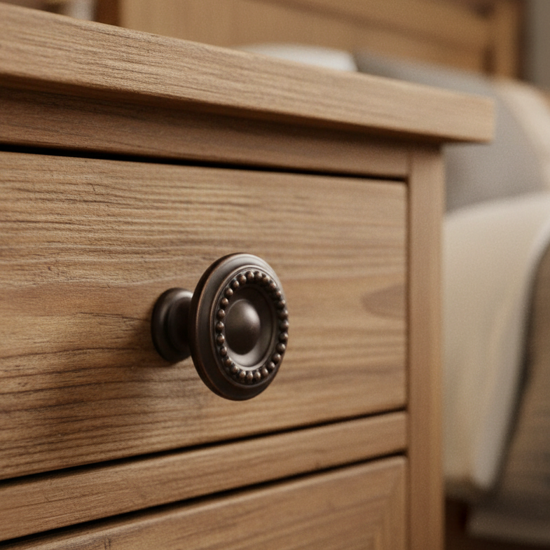 Matt Bronze Round Beaded Cabinet Knob 35mm