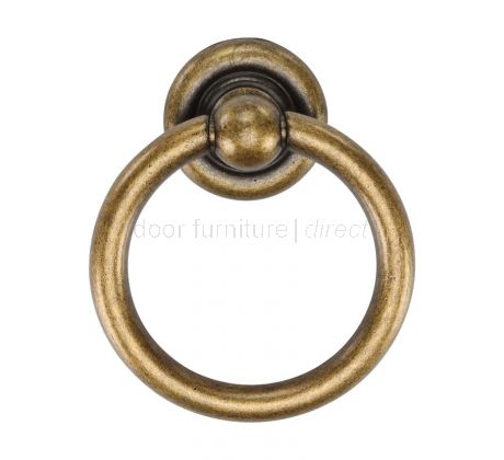 Distressed Brass Classic Round Drop Cabinet Pull 52mm