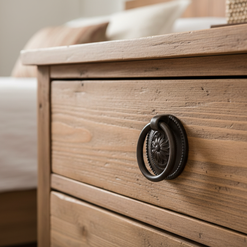 Matt Bronze Floral Ring Cabinet Pull 55mm