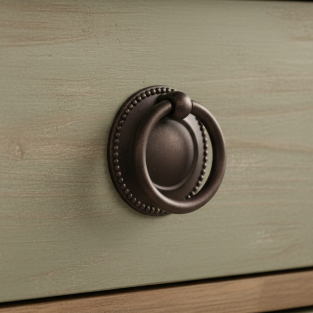 Matt Bronze Beaded Ring Cabinet Pull 50mm