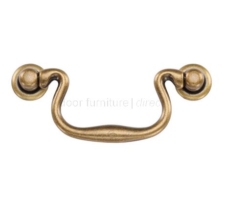 Distressed Brass Swan Drawer Pull Handle 115mm